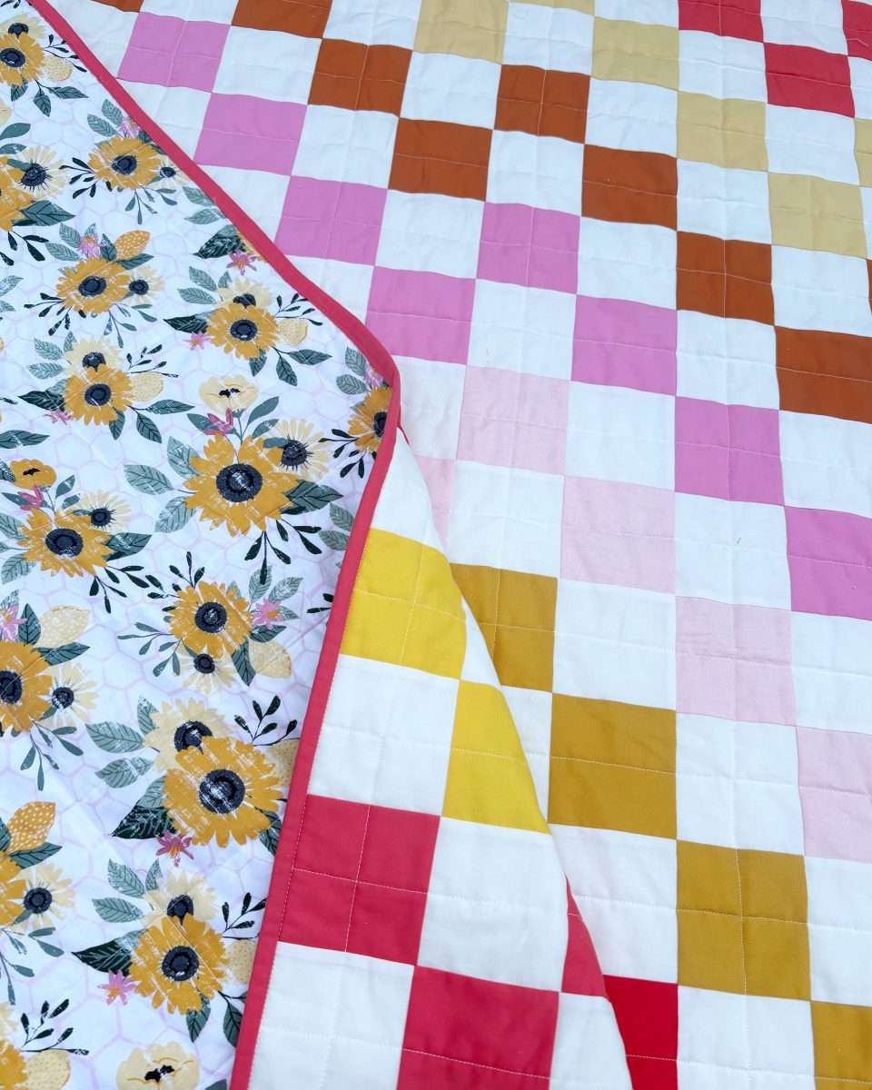 Sunflower Solids Patchwork Throw Size Quilt - Image 2