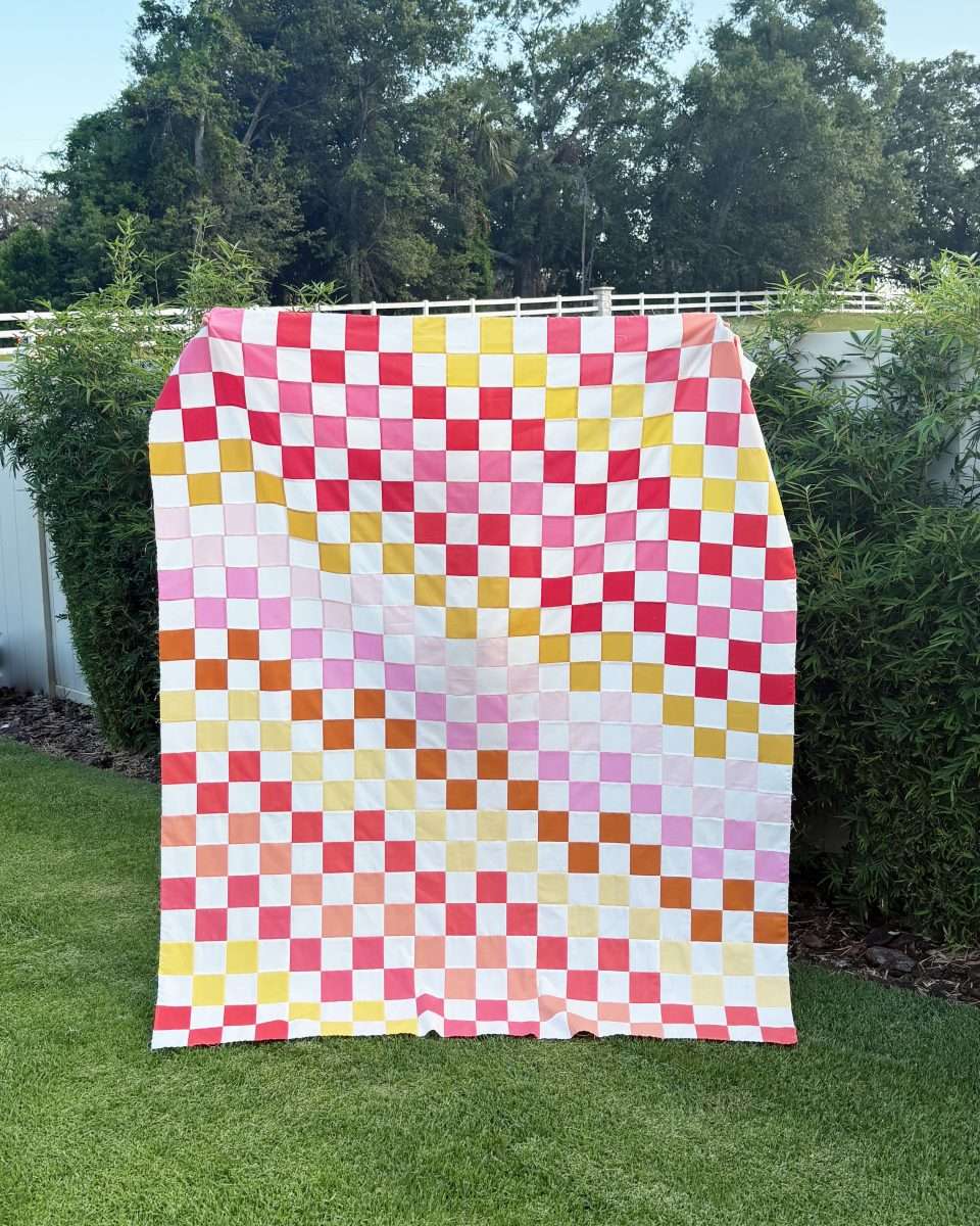 Sunflower Solids Patchwork Throw Size Quilt