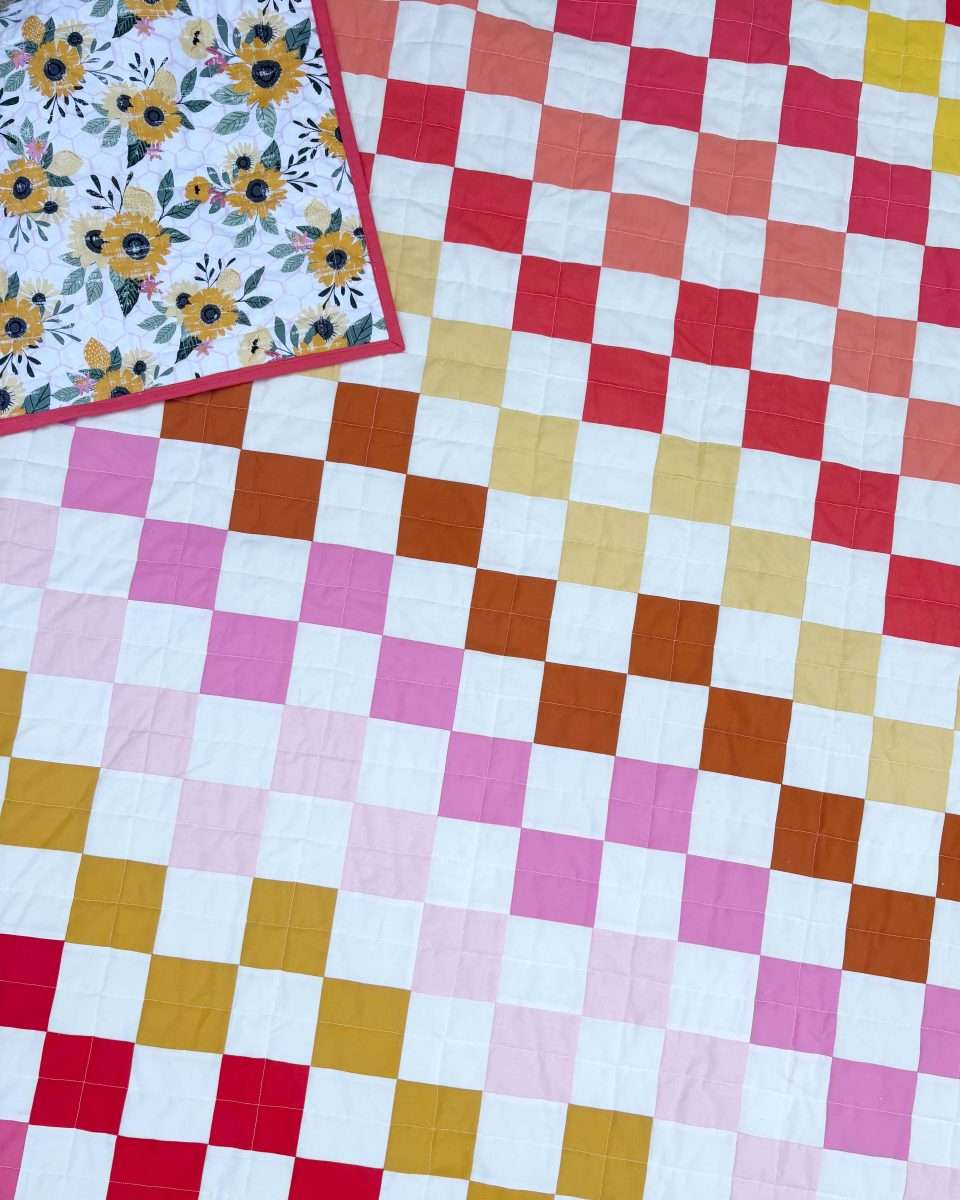 Sunflower Solids Patchwork Throw Size Quilt - Image 5